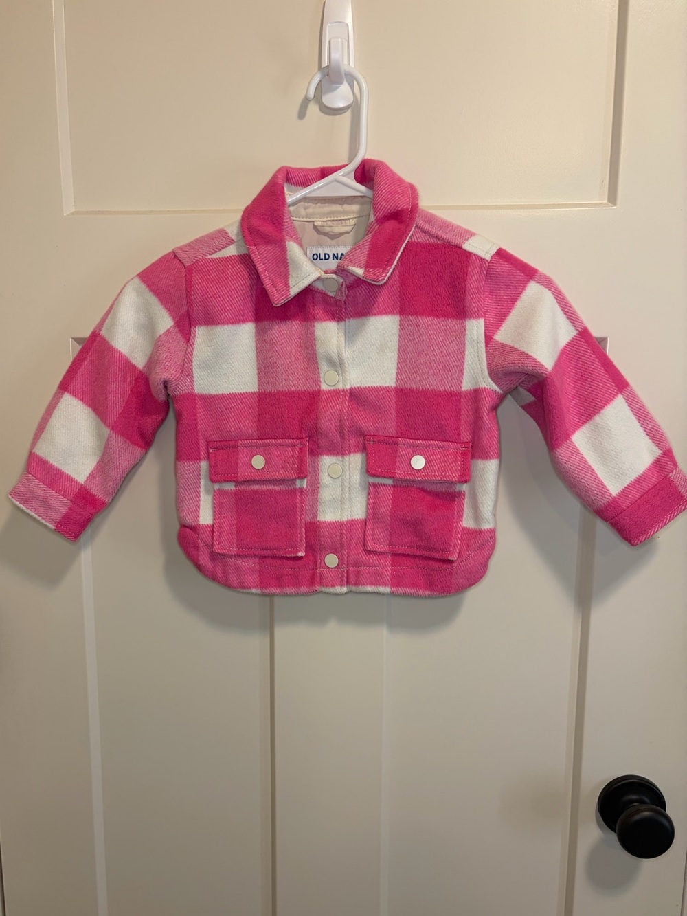 Old Navy Pink & White Buffalo Check Kids Jacket